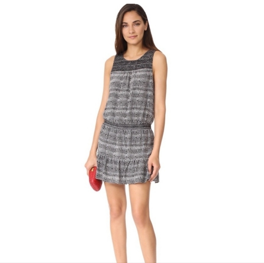 NWT Joie Black and White Sleeveless Dress Ruffled Bottom Skirt - Large